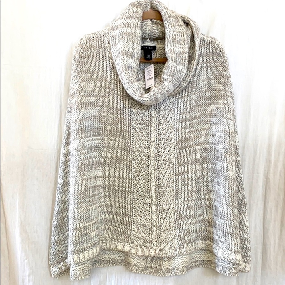 White House Black Market Knit Cape/Poncho w/Scarf